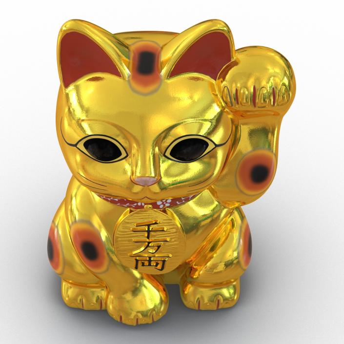 3D model Maneki Neko 2 Golden