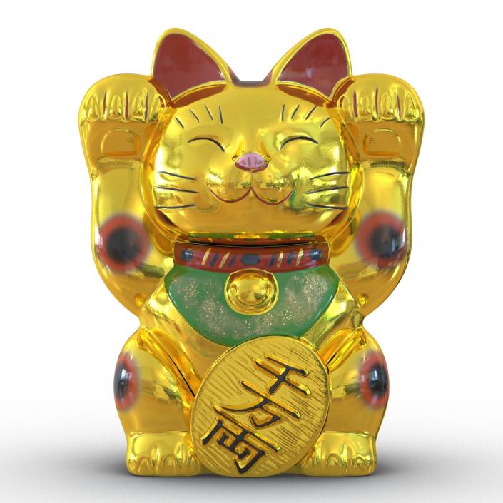 3D Maneki Neko Golden model