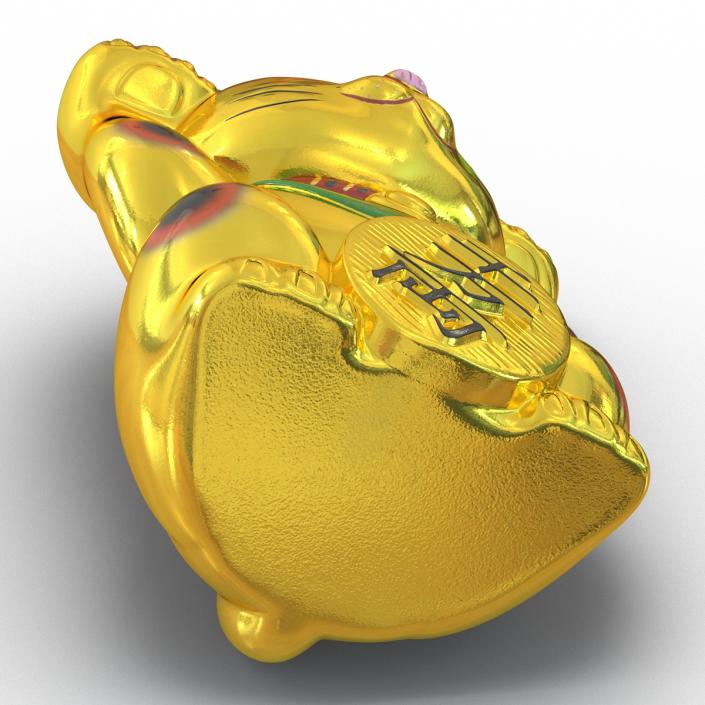 3D Maneki Neko Golden model