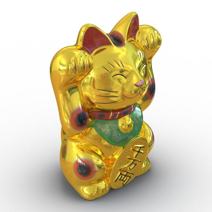 3D Maneki Neko Golden model