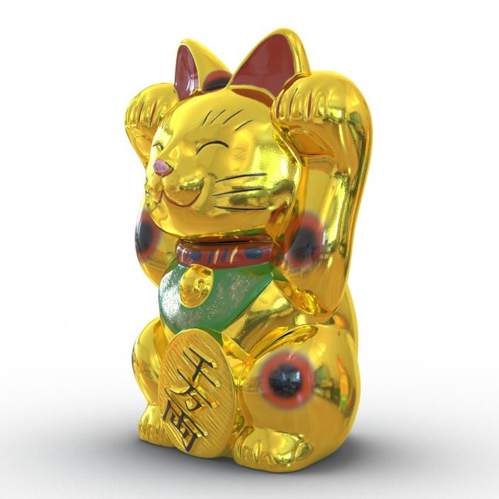 3D Maneki Neko Golden model