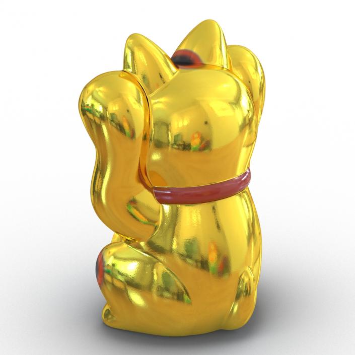 3D Maneki Neko Golden model