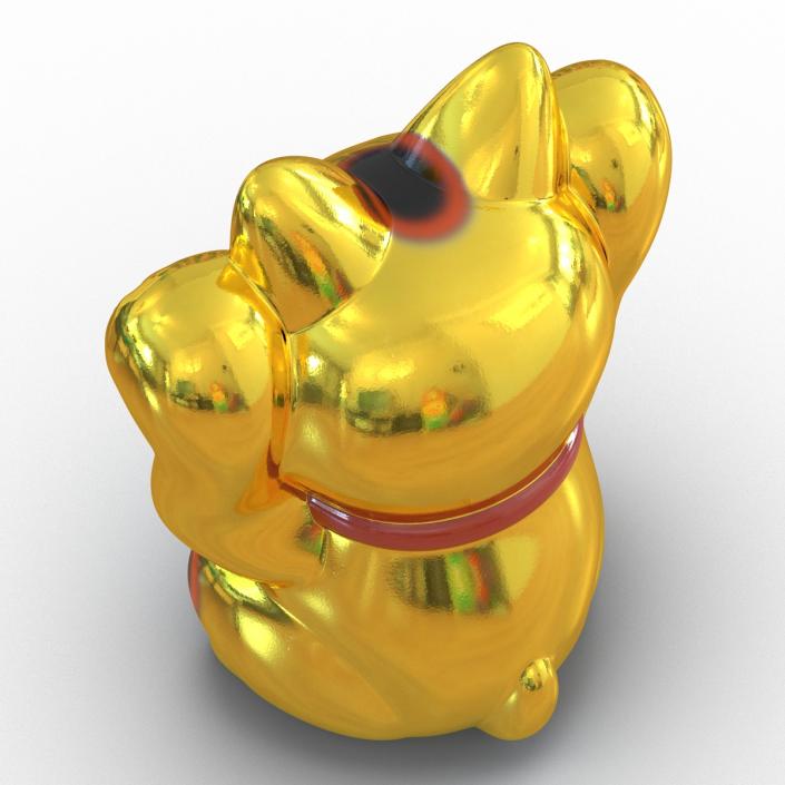 3D Maneki Neko Golden model