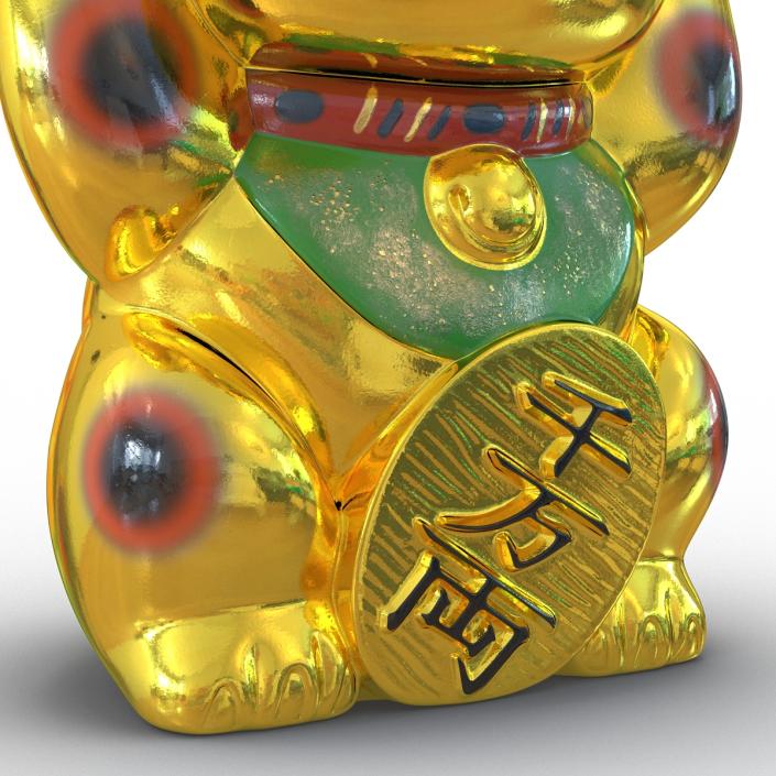 3D Maneki Neko Golden model