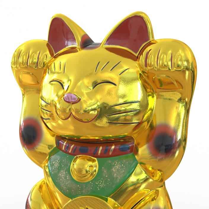 3D Maneki Neko Golden model
