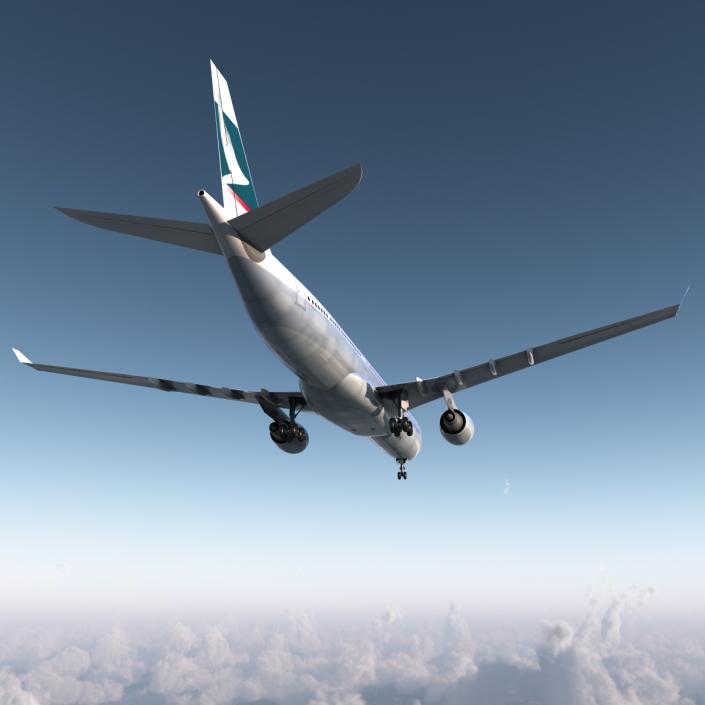 3D Jet Airliner Airbus A330-300 Cathay Pacific model