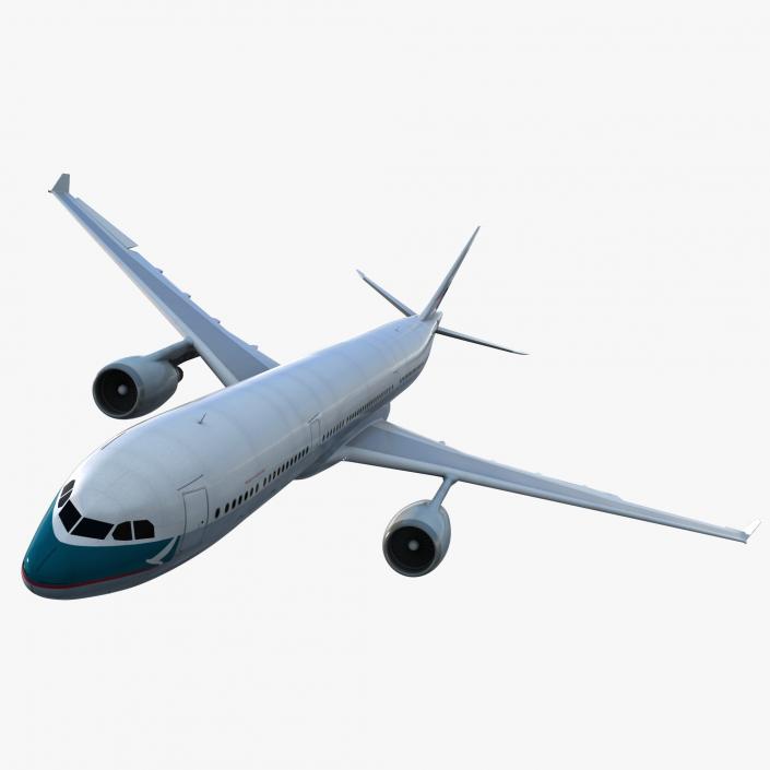 3D model Jet Airliner Airbus A330-300 Cathay Pacific Rigged