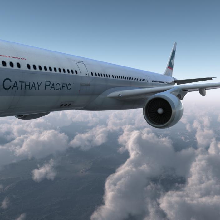 3D model Jet Airliner Airbus A330-300 Cathay Pacific Rigged