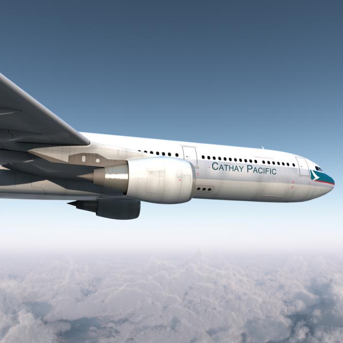 3D model Jet Airliner Airbus A330-300 Cathay Pacific Rigged