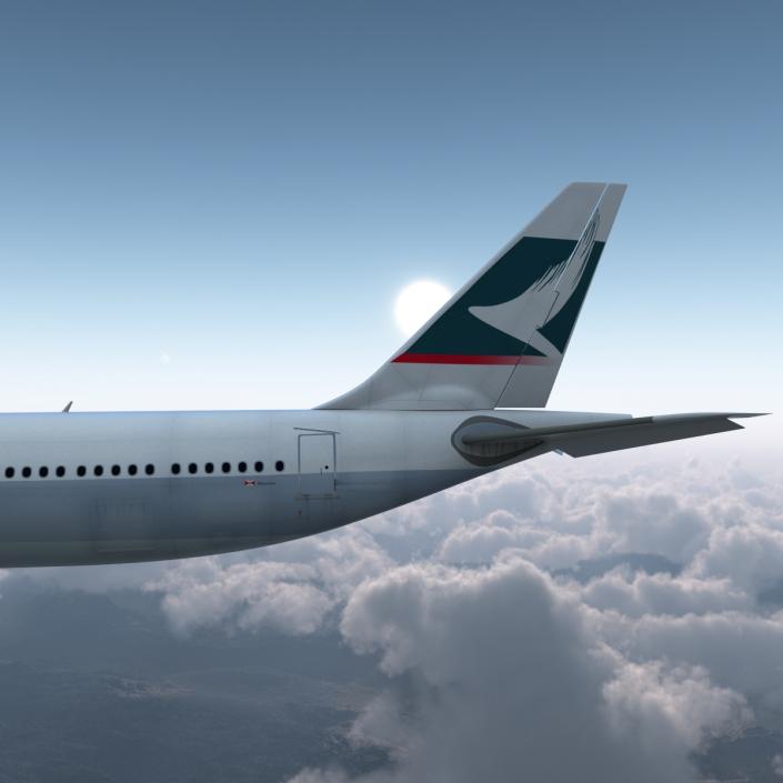 3D model Jet Airliner Airbus A330-300 Cathay Pacific Rigged