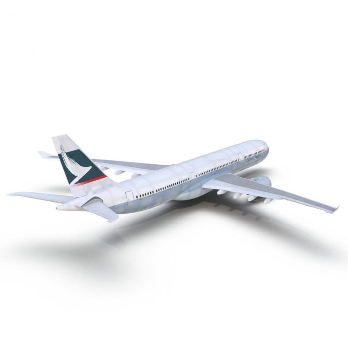 3D model Jet Airliner Airbus A330-300 Cathay Pacific Rigged