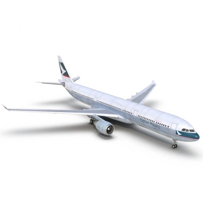 3D model Jet Airliner Airbus A330-300 Cathay Pacific Rigged