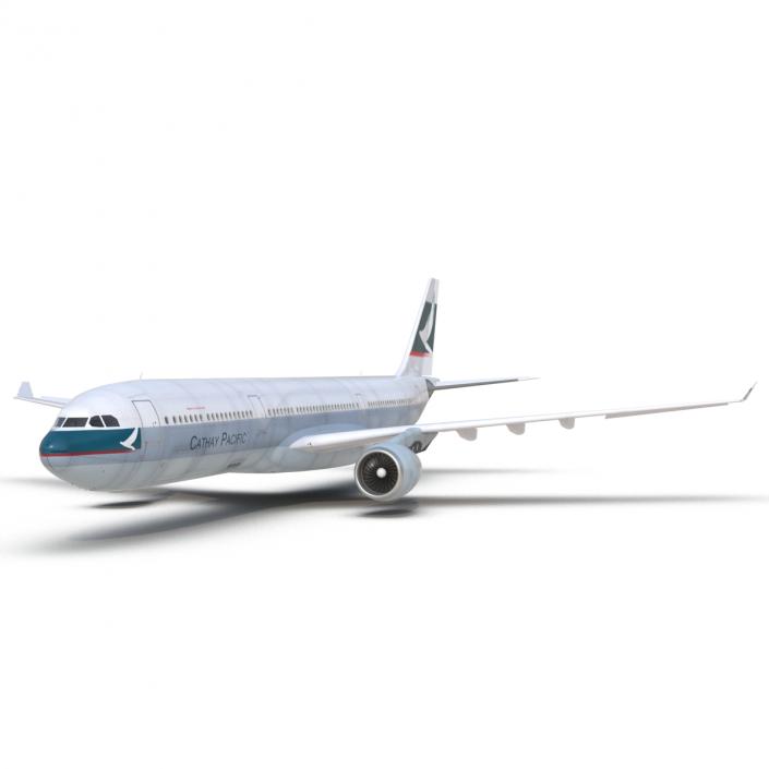 3D model Jet Airliner Airbus A330-300 Cathay Pacific Rigged