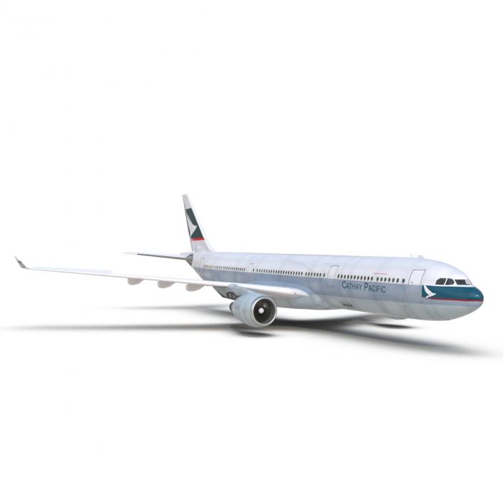 3D model Jet Airliner Airbus A330-300 Cathay Pacific Rigged