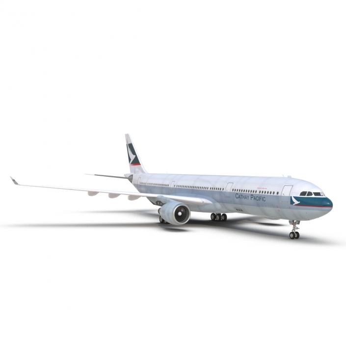 3D model Jet Airliner Airbus A330-300 Cathay Pacific Rigged