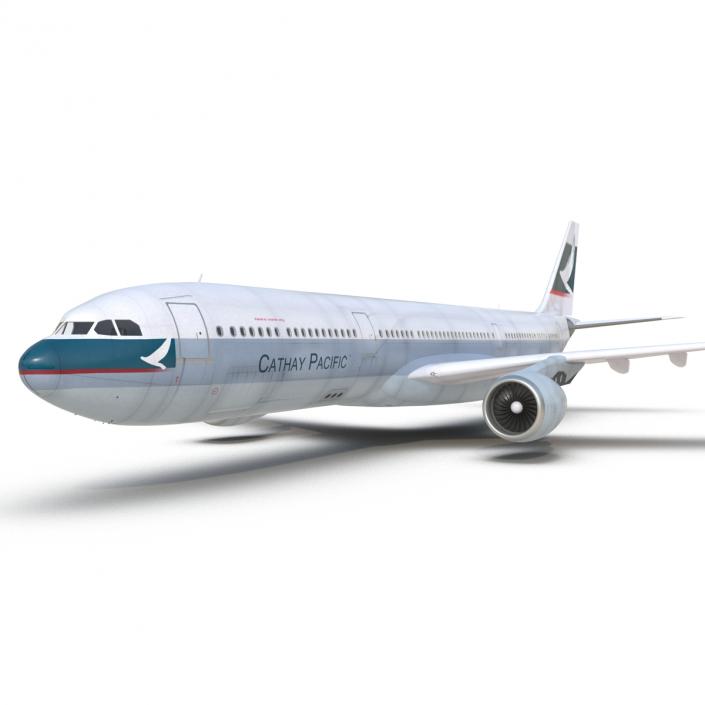 3D model Jet Airliner Airbus A330-300 Cathay Pacific Rigged