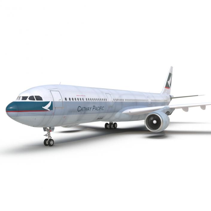 3D model Jet Airliner Airbus A330-300 Cathay Pacific Rigged