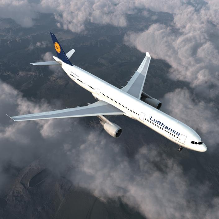 3D Jet Airliner Airbus A330-300 Lufthansa model