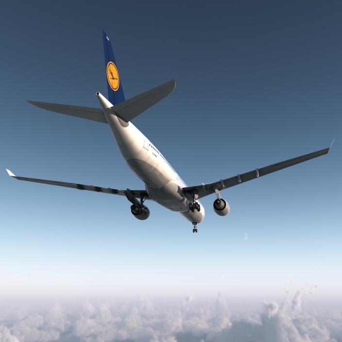 3D Jet Airliner Airbus A330-300 Lufthansa model