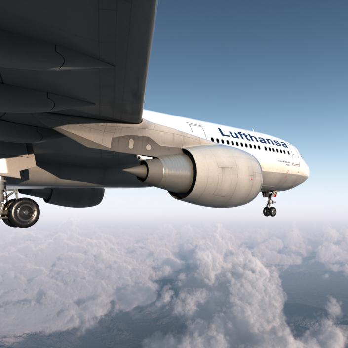 3D Jet Airliner Airbus A330-300 Lufthansa model