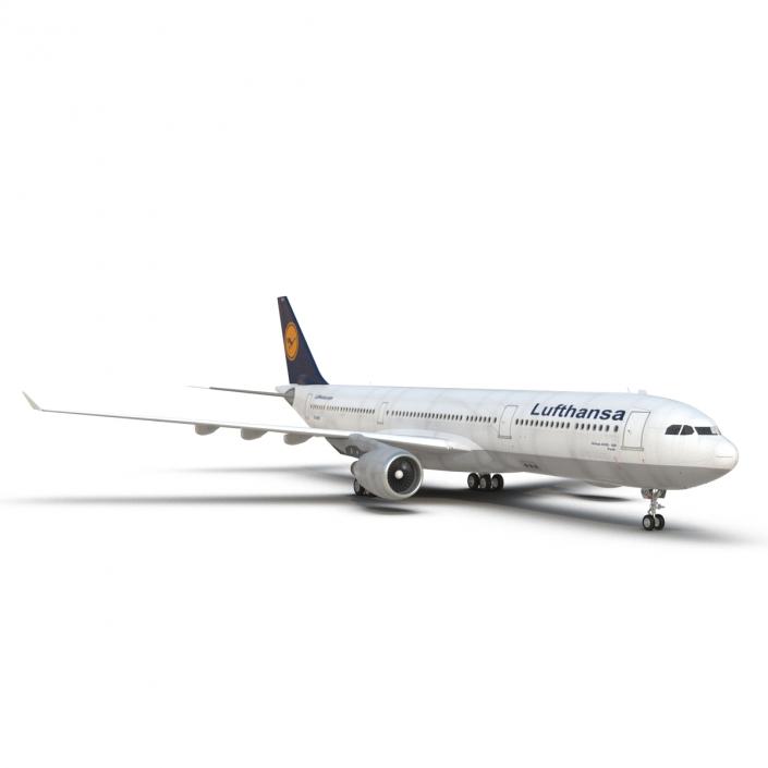 3D Jet Airliner Airbus A330-300 Lufthansa model