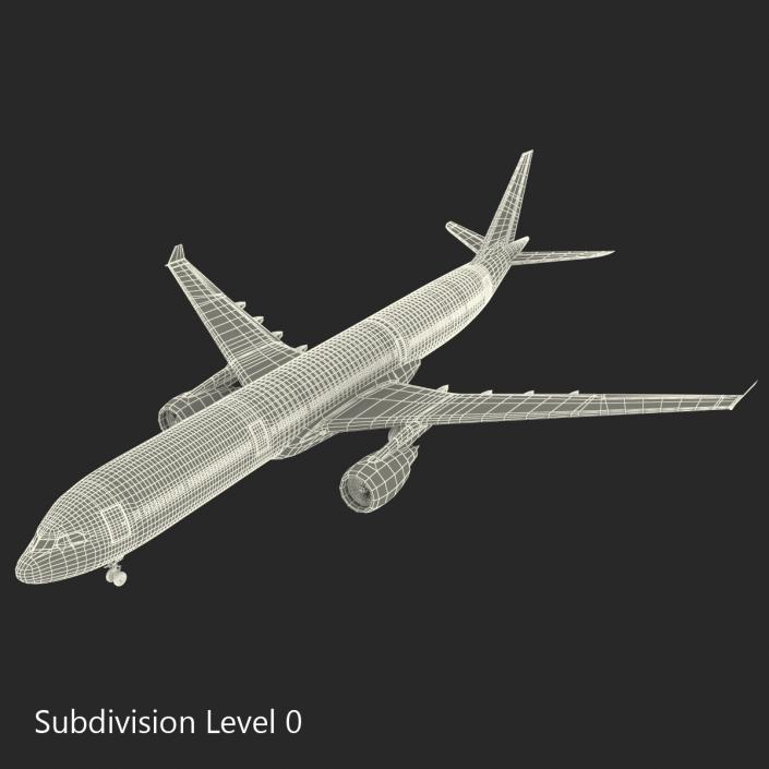 3D Jet Airliner Airbus A330-300 Lufthansa model