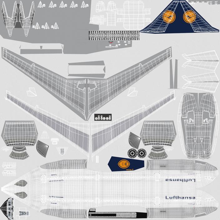 3D Jet Airliner Airbus A330-300 Lufthansa model