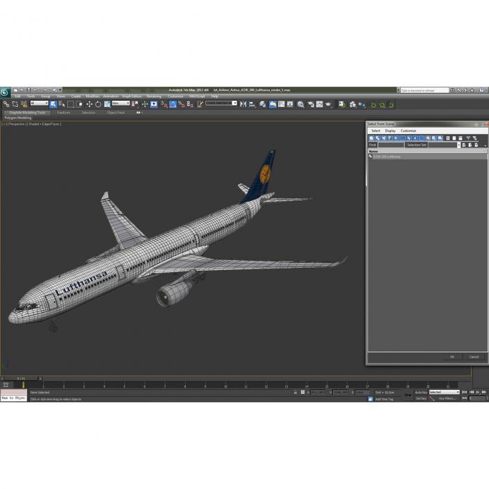 3D Jet Airliner Airbus A330-300 Lufthansa model