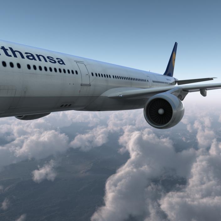 3D model Jet Airliner Airbus A330-300 Lufthansa Rigged