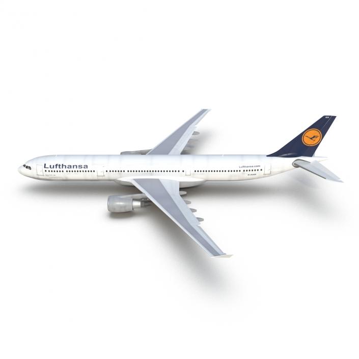 3D model Jet Airliner Airbus A330-300 Lufthansa Rigged