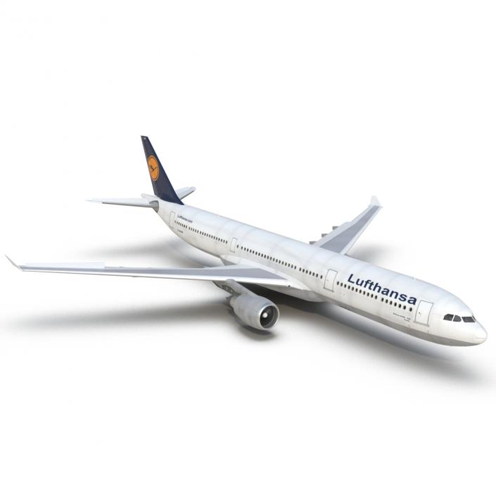 3D model Jet Airliner Airbus A330-300 Lufthansa Rigged