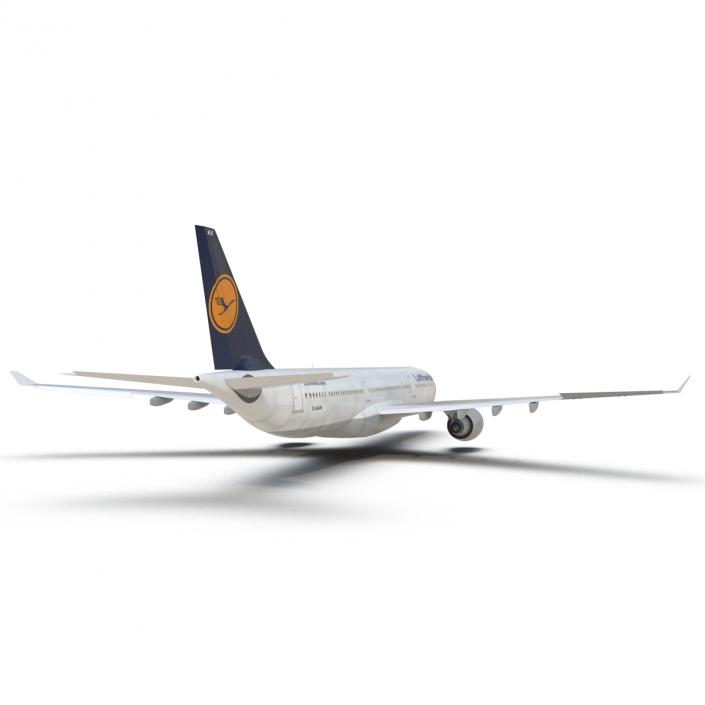 3D model Jet Airliner Airbus A330-300 Lufthansa Rigged