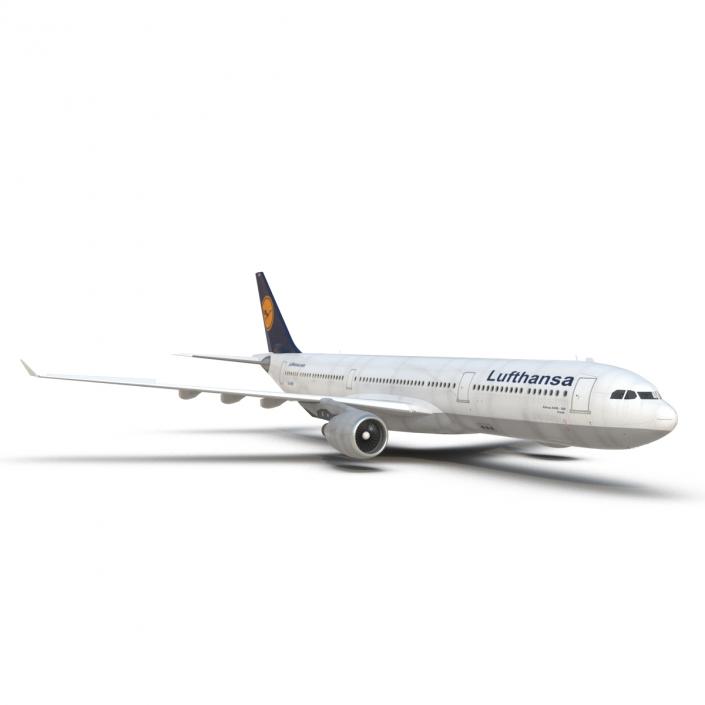 3D model Jet Airliner Airbus A330-300 Lufthansa Rigged