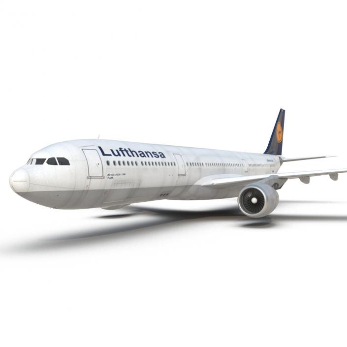 3D model Jet Airliner Airbus A330-300 Lufthansa Rigged