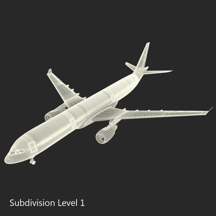 3D model Jet Airliner Airbus A330-300 Lufthansa Rigged