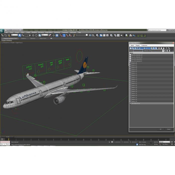 3D model Jet Airliner Airbus A330-300 Lufthansa Rigged