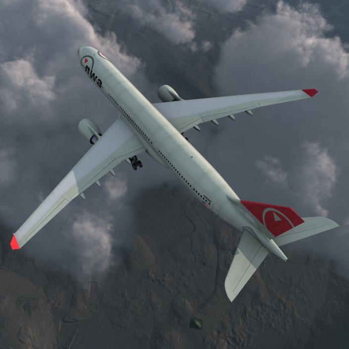 Jet Airliner Airbus A330-300 Northwest Airlines 3D