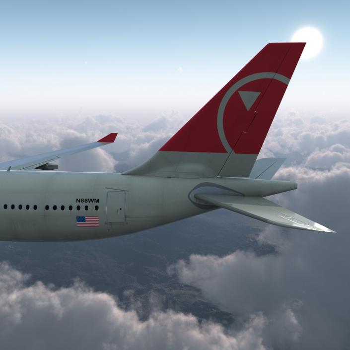 Jet Airliner Airbus A330-300 Northwest Airlines 3D