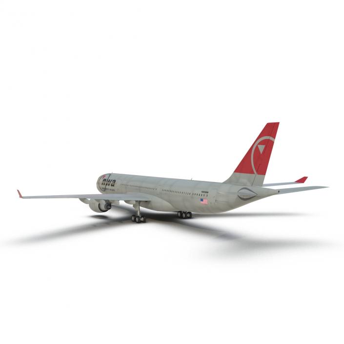 Jet Airliner Airbus A330-300 Northwest Airlines 3D