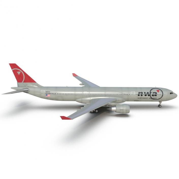 Jet Airliner Airbus A330-300 Northwest Airlines 3D