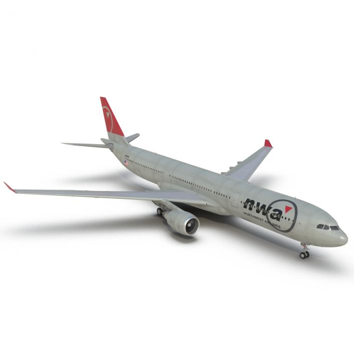 Jet Airliner Airbus A330-300 Northwest Airlines 3D