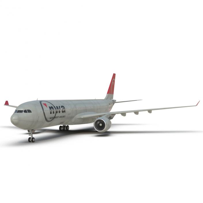 Jet Airliner Airbus A330-300 Northwest Airlines 3D