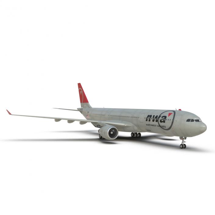 Jet Airliner Airbus A330-300 Northwest Airlines 3D