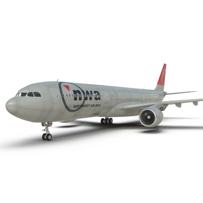 Jet Airliner Airbus A330-300 Northwest Airlines 3D