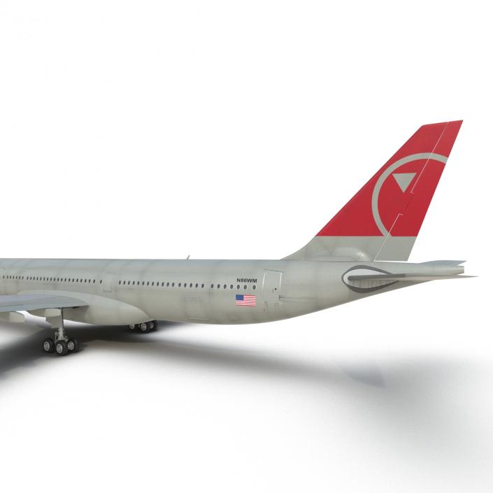 Jet Airliner Airbus A330-300 Northwest Airlines 3D