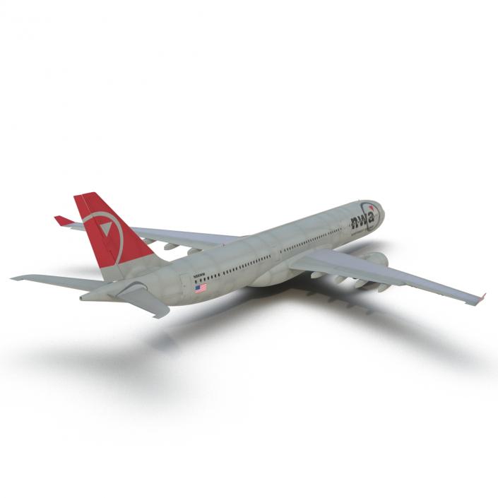 Jet Airliner Airbus A330-300 Northwest Airlines Rigged 3D model