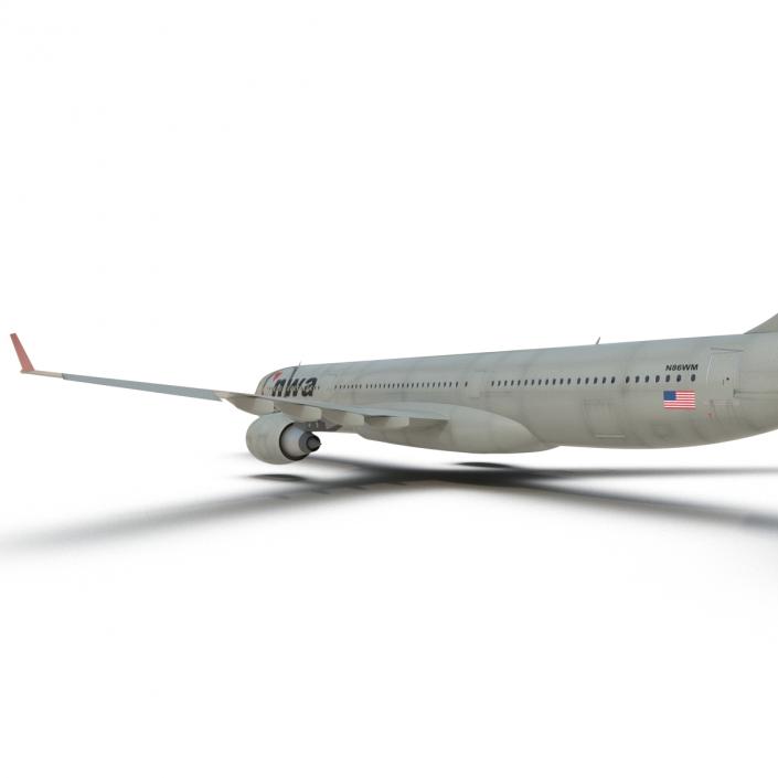 Jet Airliner Airbus A330-300 Northwest Airlines Rigged 3D model