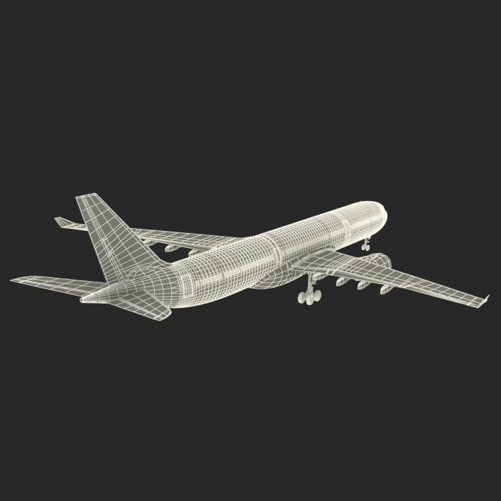 Jet Airliner Airbus A330-300 Northwest Airlines Rigged 3D model