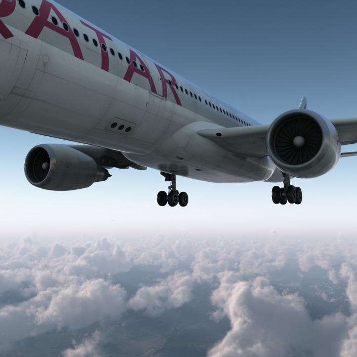 Jet Airliner Airbus A330-300 Qatar 3D model