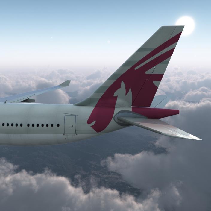 Jet Airliner Airbus A330-300 Qatar 3D model